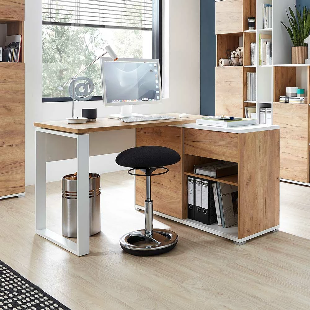 120x75x117 Schreibtisch Mit Anbauregal - Situatica