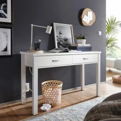 120x77x50 Weißer Schreibtisch Mit Schubladen - Servi