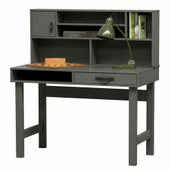 122x58 Schreibtisch Mit Aufsatz In Graugrün - Daraon