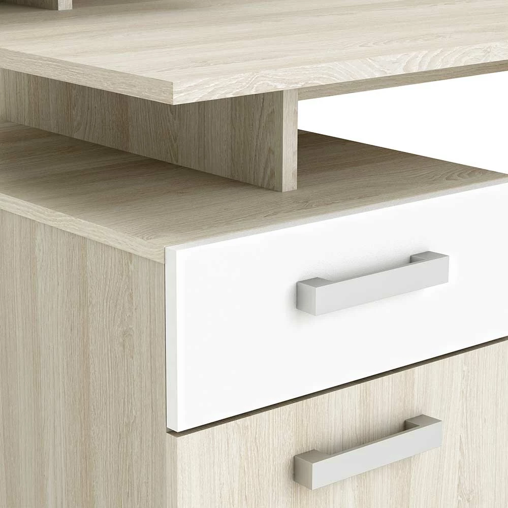 123x122x60 Schreibtisch Mit Hohem Aufsatz - Danita – Bild 5