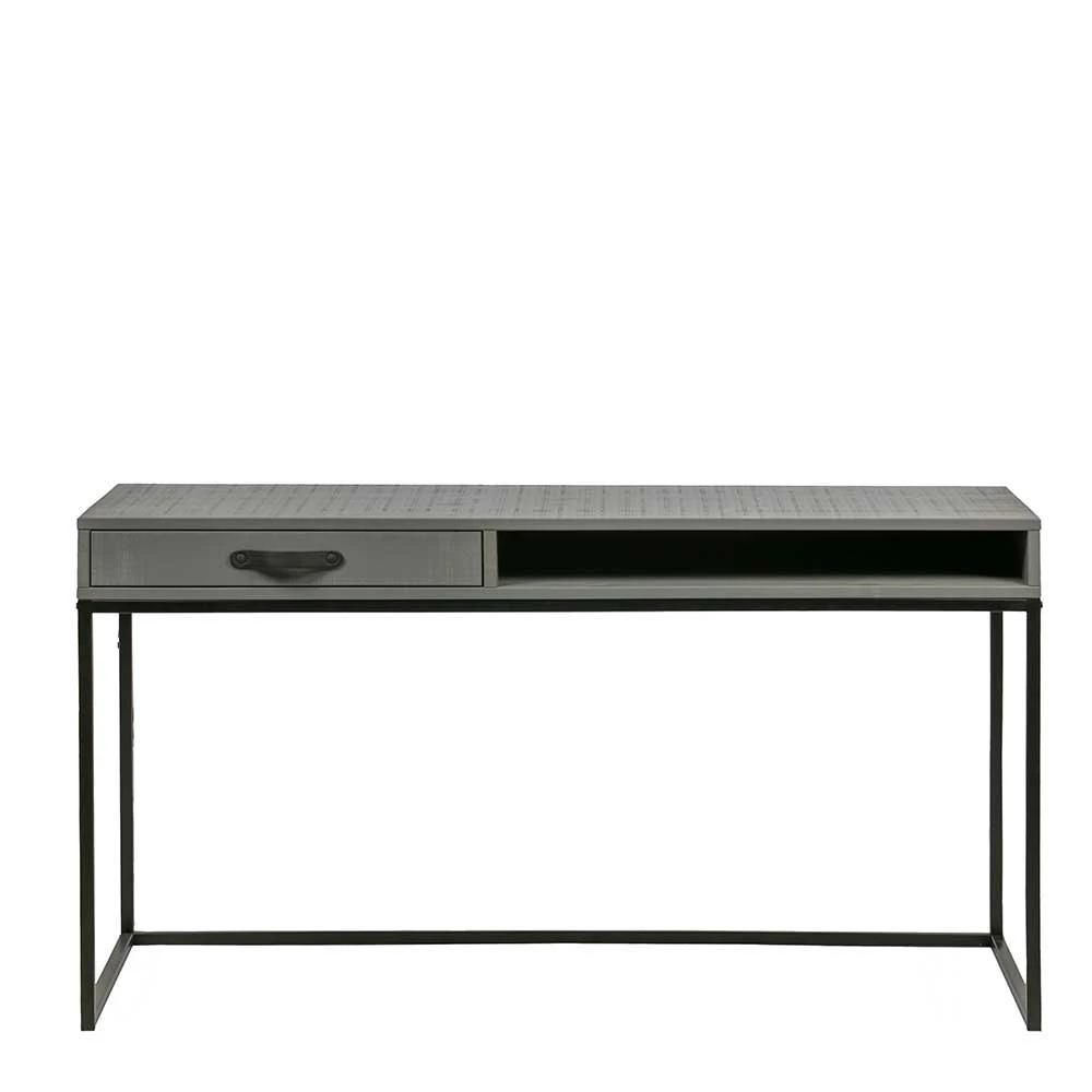 130x58 Designer Schreibtisch In Grau & Schwarz - Firgetta – Bild 3