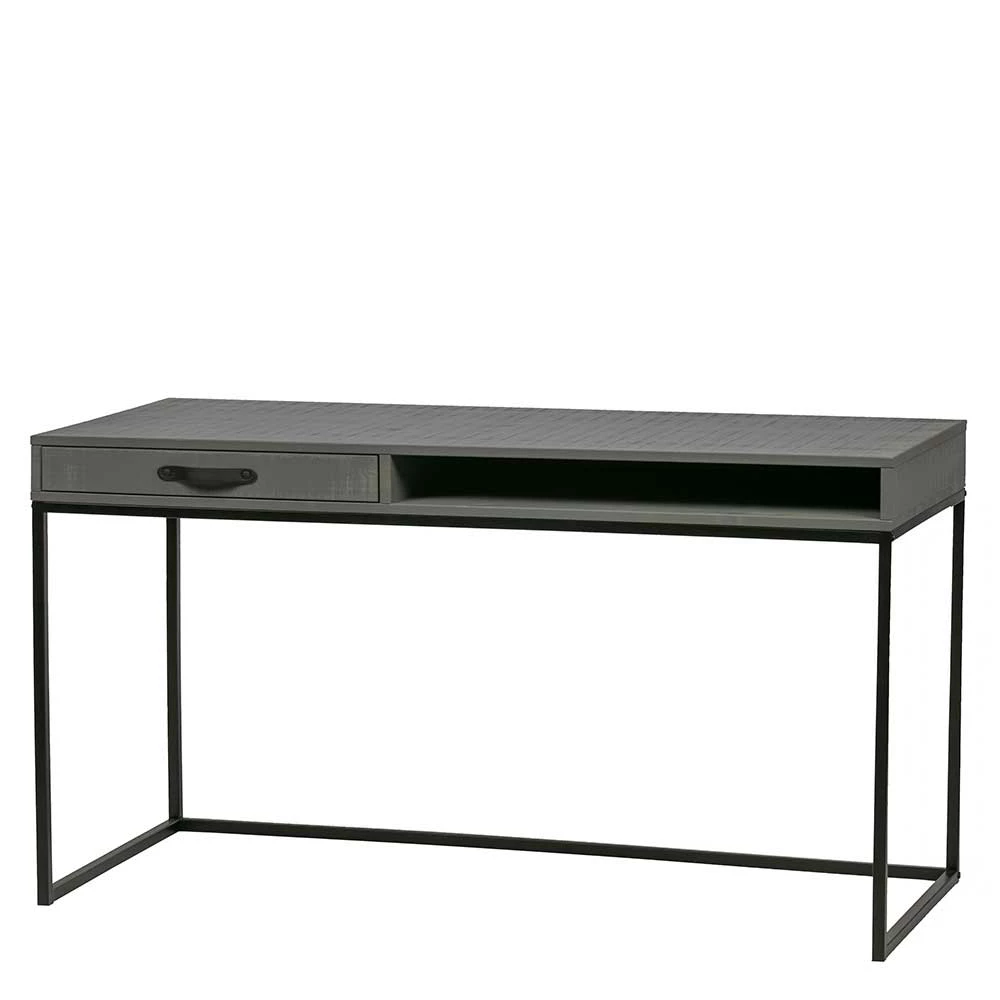 130x58 Designer Schreibtisch In Grau & Schwarz - Firgetta – Bild 2
