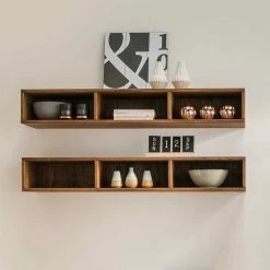 134x22 Wand Regal Aus Echtholz - Glenza