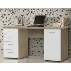 145x60 Schreibtisch In Sonoma-Eiche & Weiß - Iga