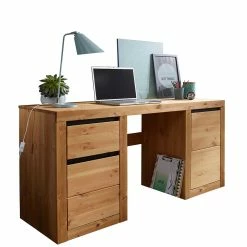 155x50 Cm Holz-Schreibtisch In Eichefarben - Filedria