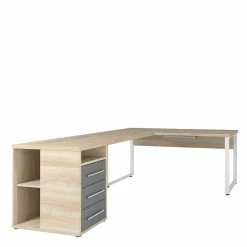 220x75x120 Winkelschreibtisch In Eiche Optik - Xedno