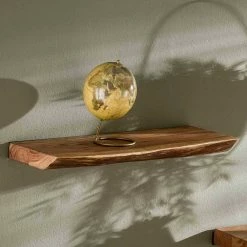 60x4x20 Massivholz Wandboard Mit Baumkante - Mangoa