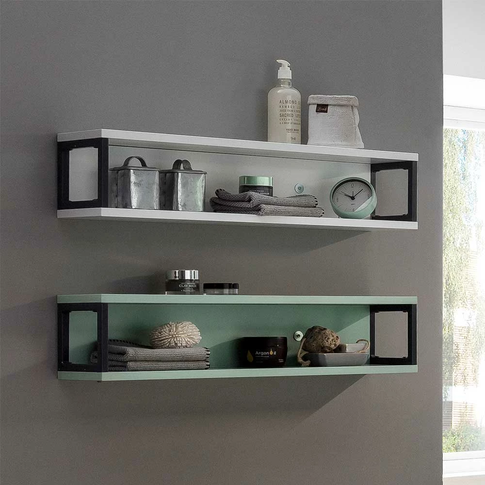 70x17x17 Stahl Wandregal In Weiß & Grau - Ismilav – Bild 4