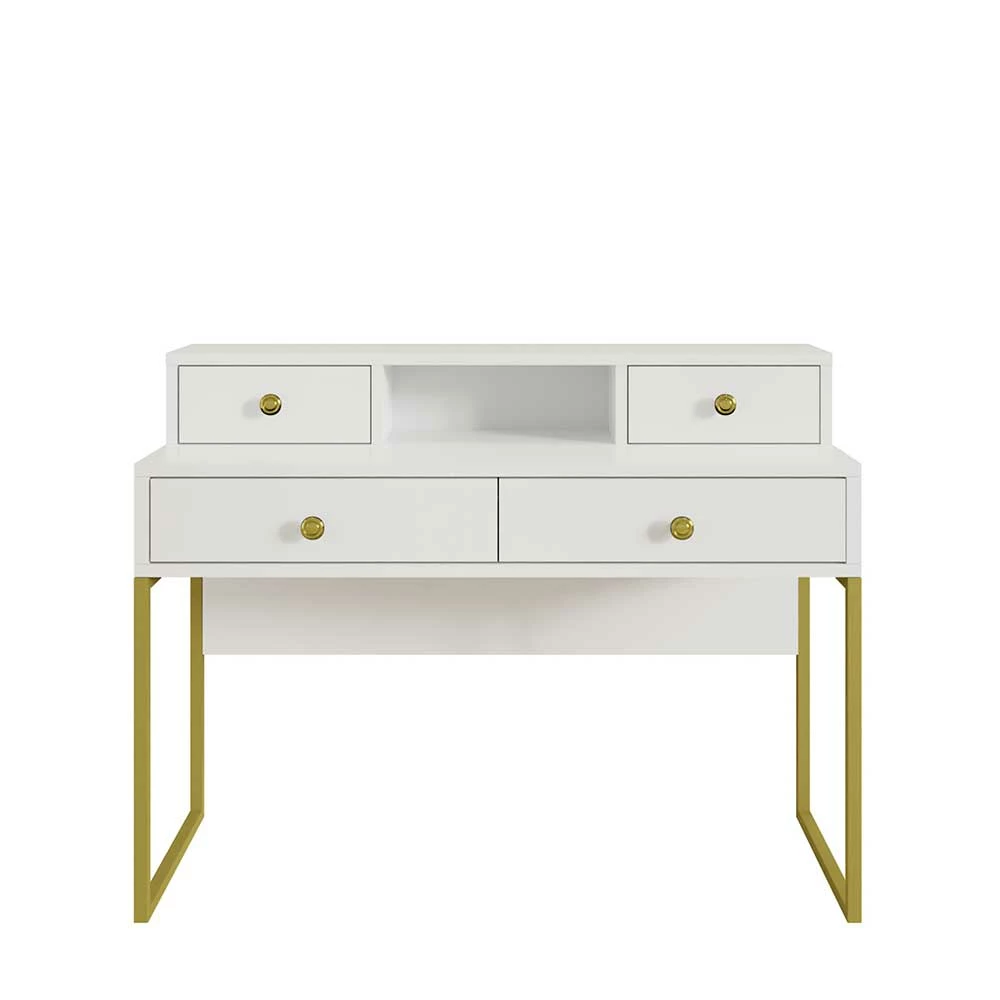 Ausgefallener Schreibtisch In Weiß & Gold - Pamina – Bild 3