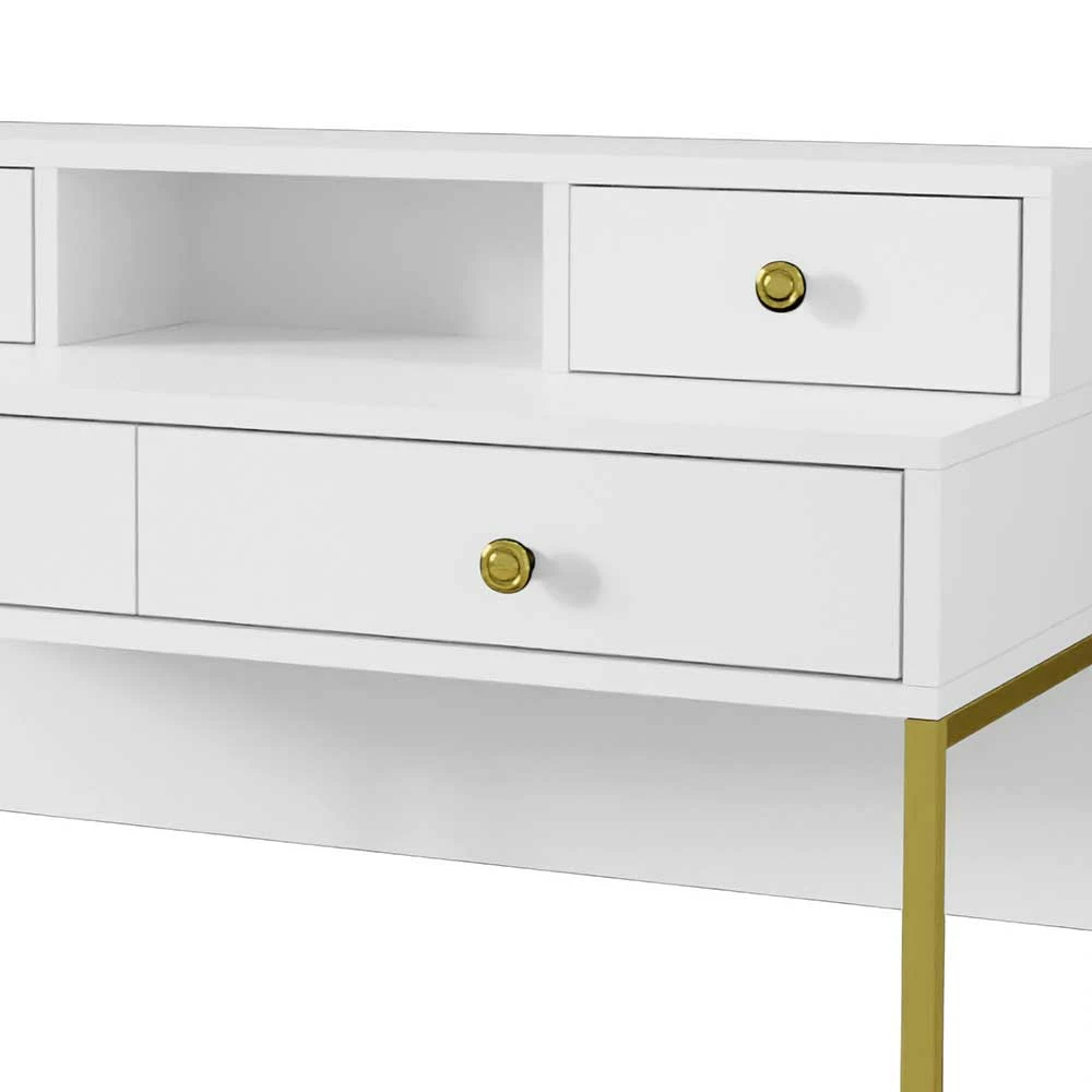 Ausgefallener Schreibtisch In Weiß & Gold - Pamina – Bild 5