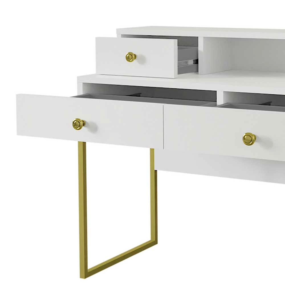 Ausgefallener Schreibtisch In Weiß & Gold - Pamina – Bild 6