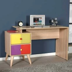 Design Schreibtisch In Sonoma-Eiche & Bunt - Reddnas