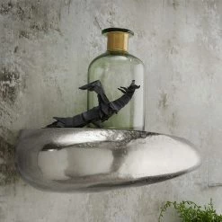 Design Wandregal In Nickelfarben - Indrya