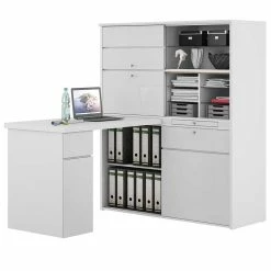 Home Office Arbeitsplatz Möbel In Weiß - Anolta