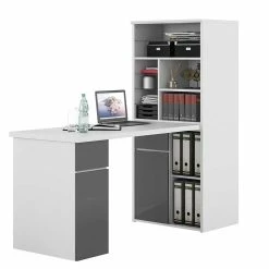 Home Office Minibüro In Grau Hochglanz - Montea