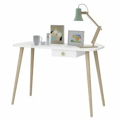 Kinderschreibtisch In Weiß & Eiche - Kaldrian