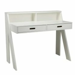 Klassischer Schreibtisch Etzga Aus Weißem Massivholz