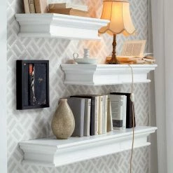 Landhaus Wandregal Aus Holz Venzeno In Weiß