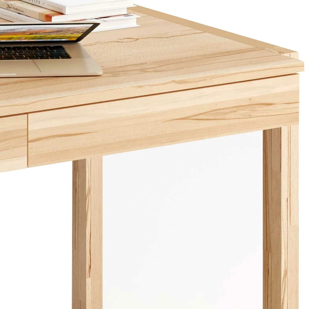 Massiver Kernbuche Schreibtisch Mit Bügelgestell - Antina – Bild 4