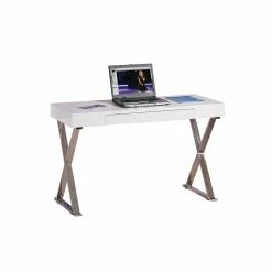 Moderner Hochglanz Schreibtisch Mit X-Füßen - Hajana