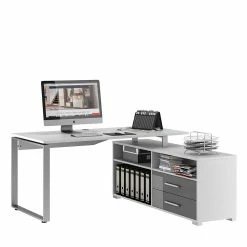 Moderner Schreibtisch Mit Seitlichem Regal - Ashger