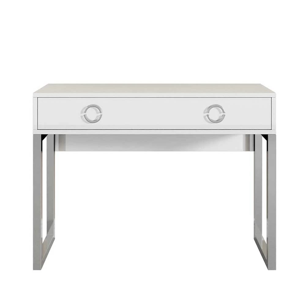 Schreibtisch In Weiß Hochglanz & Chrom - Etzga – Bild 3