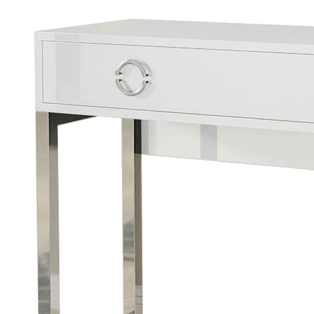 Schreibtisch In Weiß Hochglanz & Chrom - Etzga – Bild 6