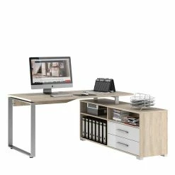 Schreibtisch Kombination Mit Stauraum Regal - Lorena