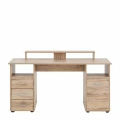 Schreibtisch Mit Aufsatz In Wildeiche Dekor - Kalizoa