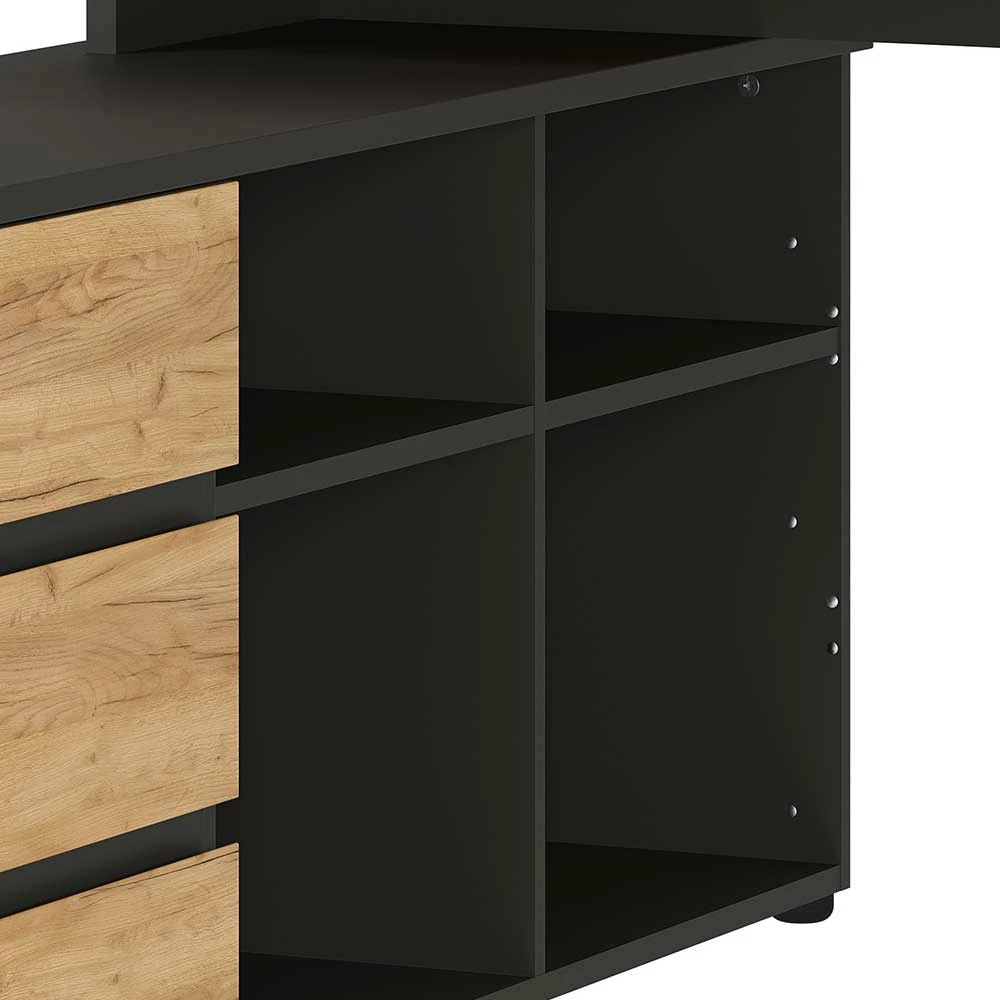 Schreibtisch Mit Regal - 4 Fächer & 3 Schubladen - Contrage – Bild 4