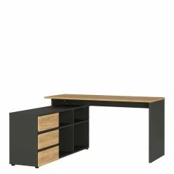 Schreibtisch Mit Regal - 4 Fächer & 3 Schubladen - Contrage