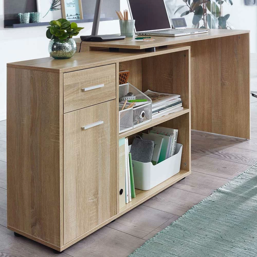 Schreibtisch Mit Regal In Sonoma-Eiche - Brando – Bild 3