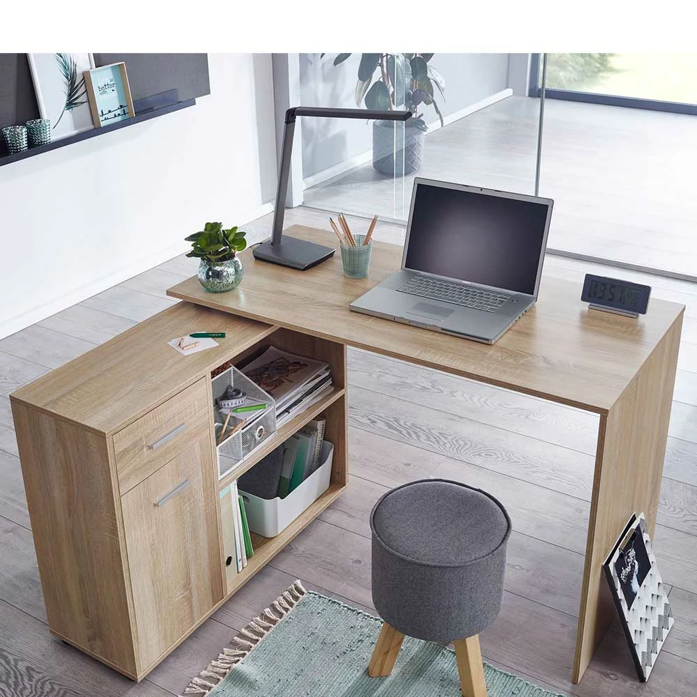 Schreibtisch Mit Regal In Sonoma-Eiche - Brando – Bild 4