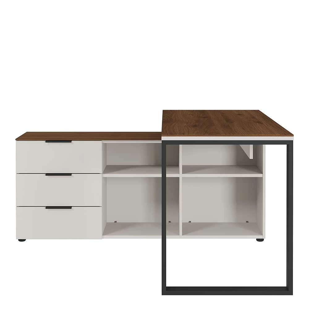Schreibtisch Mit Regal über Eck - Zweifarbig - Bosca