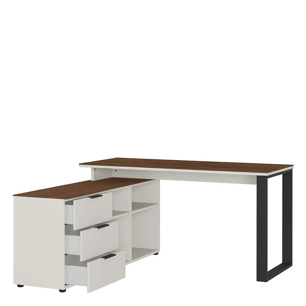 Schreibtisch Mit Regal über Eck - Zweifarbig - Bosca – Bild 3