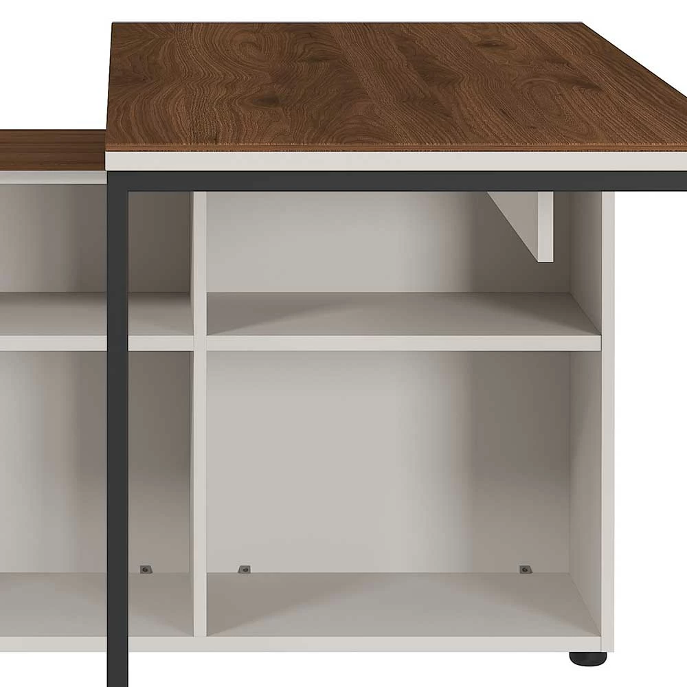 Schreibtisch Mit Regal über Eck - Zweifarbig - Bosca – Bild 4