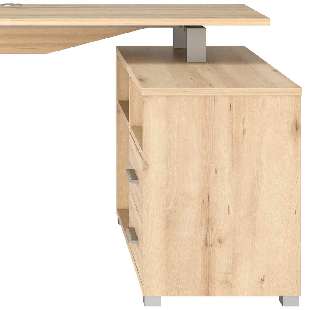 Schreibtisch Mit Seitenregal In Buche - Sagemini – Bild 6