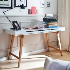 Schreibtisch Fino In Weiß Buche