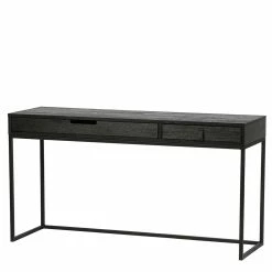 Schwarzer Schreibtisch Aus Holz Gebürstet & Lackiert - Almery