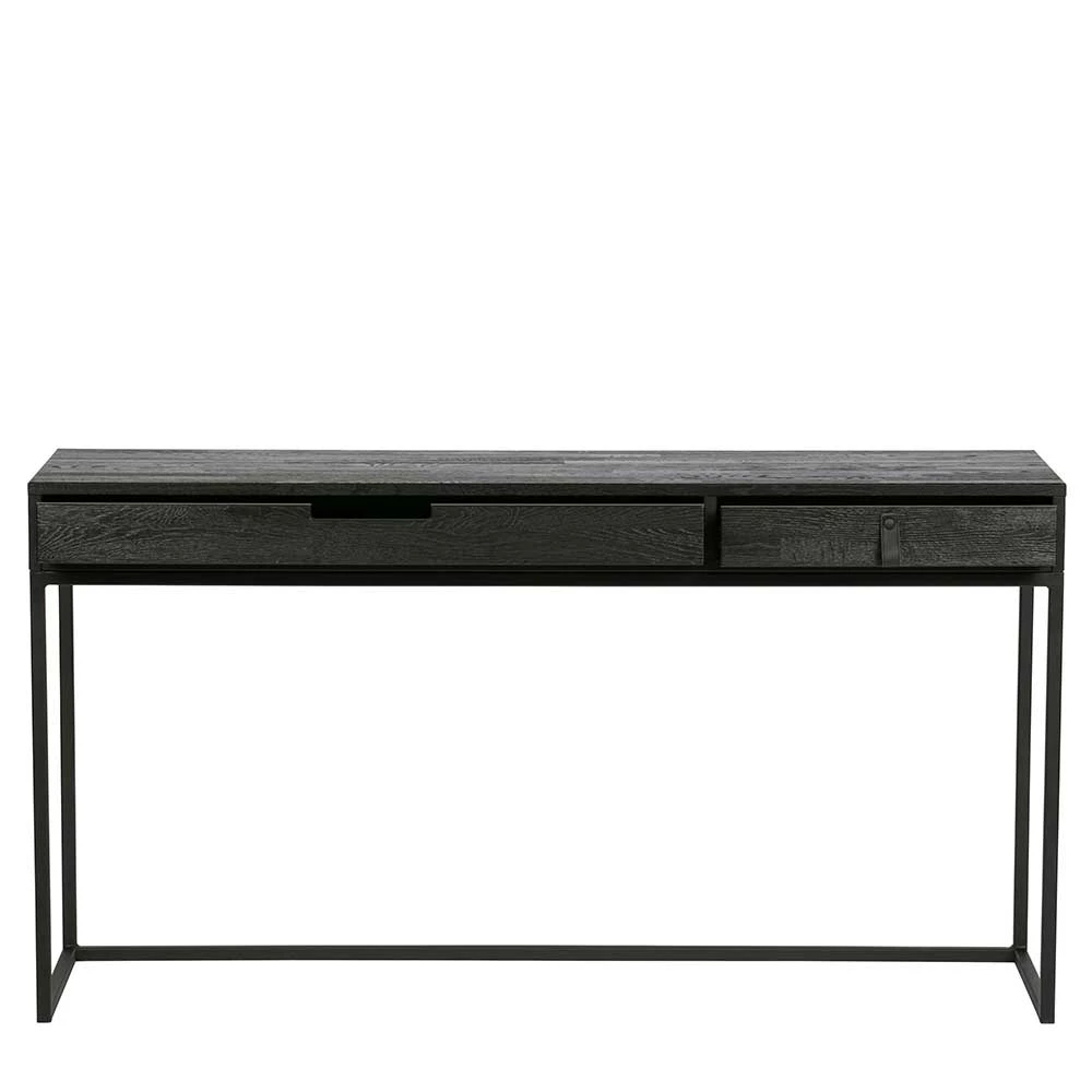 Schwarzer Schreibtisch Aus Holz Gebürstet & Lackiert - Almery – Bild 3