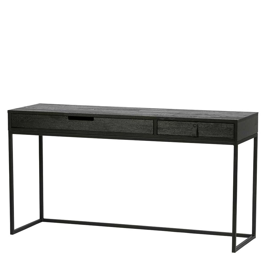 Schwarzer Schreibtisch Aus Holz Gebürstet & Lackiert - Almery – Bild 2