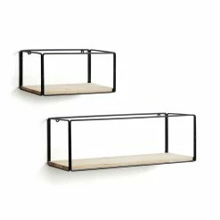 Wandregale In Fichte & Schwarz - Oviola (zweiteilig)