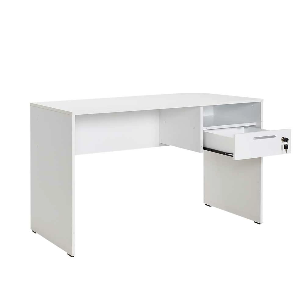 Weißer Schreibtisch Mit Schublade Abschließbar - Jossa – Bild 6