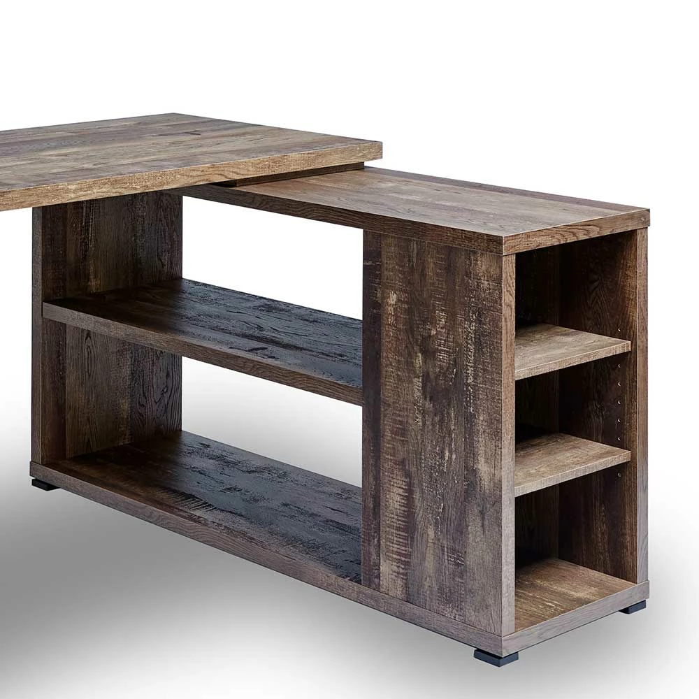 Winkel Schreibtisch In Dunklem Eiche Dekor - Ciarto – Bild 4