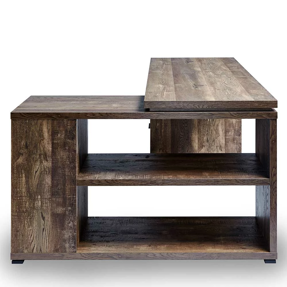 Winkel Schreibtisch In Dunklem Eiche Dekor - Ciarto – Bild 5